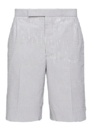 Thom Browne striped seersucker shorts - Grey