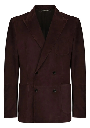 Dolce & Gabbana double-breasted suede blazer - Brown