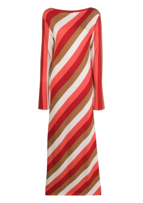 La DoubleJ Swing striped knit maxi dress - Red