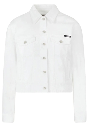 Dolce & Gabbana logo-appliqué denim jacket - White