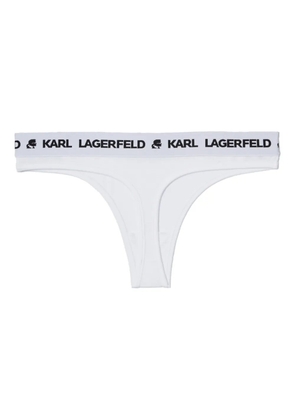 Karl Lagerfeld logo-waistband thong - White