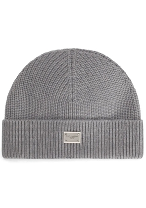 Dolce & Gabbana ribbed-knit beanie hat - Grey