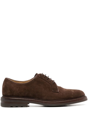Brunello Cucinelli lace-up suede derby shoes - Brown