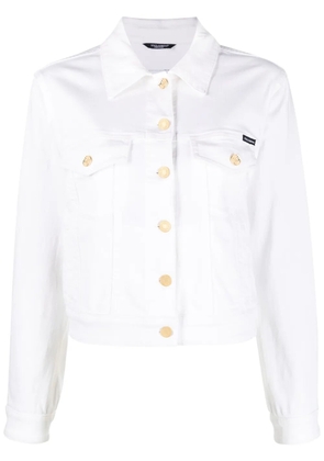 Dolce & Gabbana logo-appliqué denim jacket - White