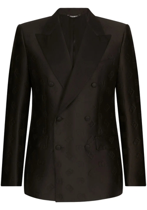 Dolce & Gabbana double-breasted monogram-print suit - Black