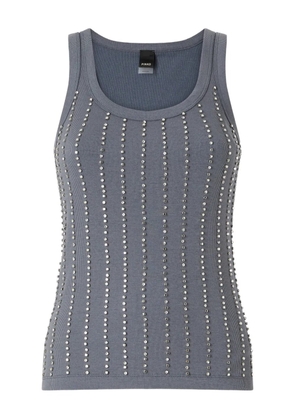 PINKO embellished ribbed tank top - Grey
