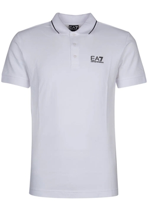 Ea7 Emporio Armani logo-print polo shirt - White