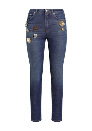 Dolce & Gabbana bejeweled high-rise jeans - Blue