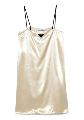 Prada triangle-logo dress - Neutrals
