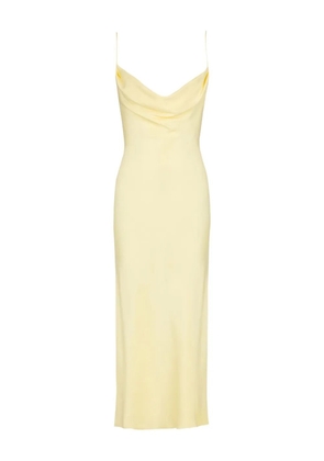 Balmain cowl-neck satin dress - Yellow