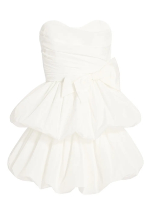 Jenny Packham bow tiered mini dress - White