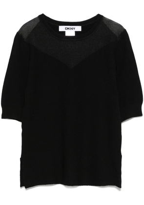 DKNY sheer-panels T-shirt - Black