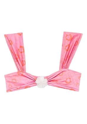 Roberta Einer x Kiss ‘n Thrill Nikita floral-appliqué bikini top - Pink