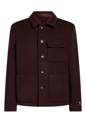 ETRO logo cashmere shirt jacket - Red