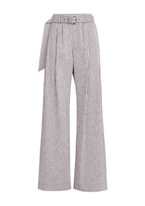 Brunello Cucinelli striped belted trousers - White