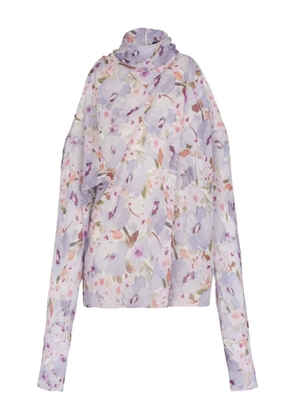 Balmain flowers-print blouse - Purple