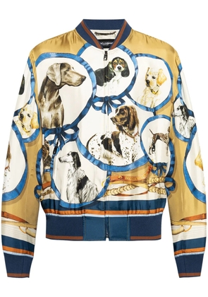 Dolce & Gabbana graphic-print bomber jacket - Yellow