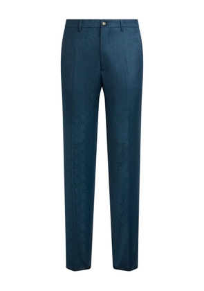ETRO wool straight-leg trousers - Blue