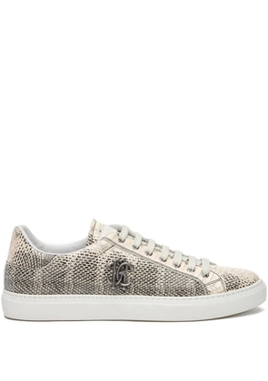 Roberto Cavalli snake-effect leather sneakers - Black