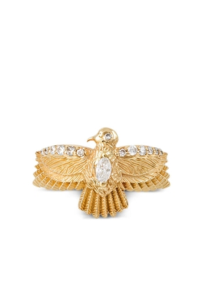 Jacquie Aiche 14K yellow gold small Thunderbird diamond ring