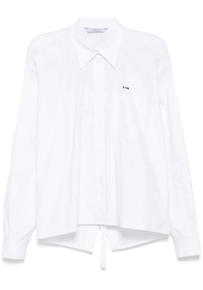 pushBUTTON square shape shirt - White