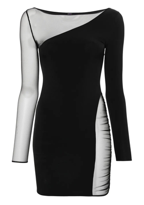 Maison Close Nuit Fauve long-sleeve asymetric dress - Black