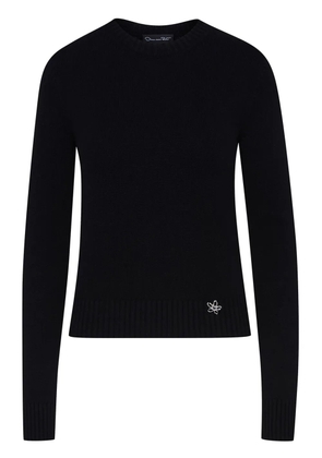 Oscar de la Renta O Flower cashmere jumper - Black