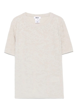 DKNY logo-jacquard T-shirt - PBL - PEBBLE