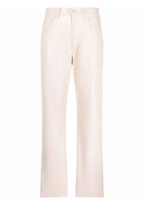 Nanushka faux-leather straight leg trousers - Neutrals