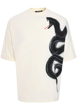 Roberto Cavalli snake-print T-shirt - White