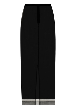 Dolce & Gabbana sheer-trim midi skirt - Black
