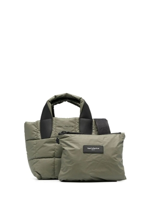 VeeCollective logo-print quilted tote bag - Green
