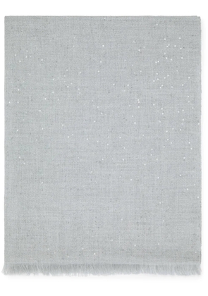 Brunello Cucinelli fringed sequin scarf - Grey
