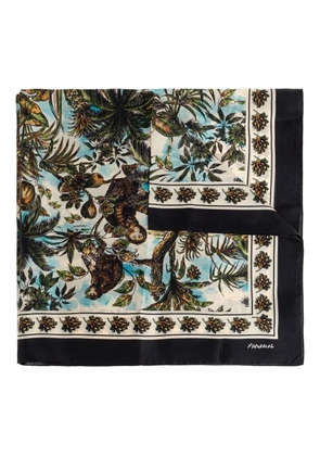 DSQUARED2 graphic-print silk scarf - Neutrals
