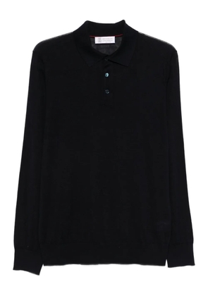Brunello Cucinelli long-sleeve polo shirt - Blue