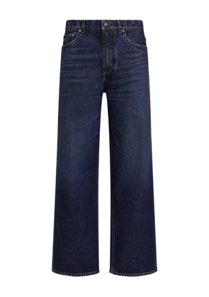 Dolce & Gabbana five-pocket logo-plaque jeans - Blue