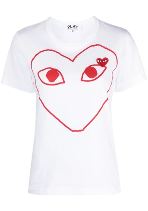 Comme Des Garçons Play heart print T-shirt - White