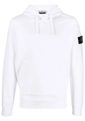 Stone Island Hoodie in organic cotton fleece - White