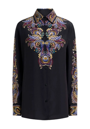 ETRO pointed collar silk shirt - Black