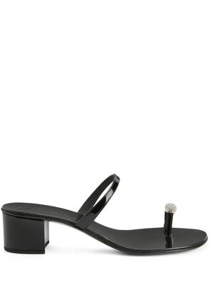 Giuseppe Zanotti Ring 40mm crystal-embellished mules - Black