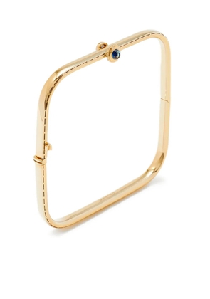 Yvonne Léon 9K yellow gold Jonc Gousset diamond and sapphire bracelet