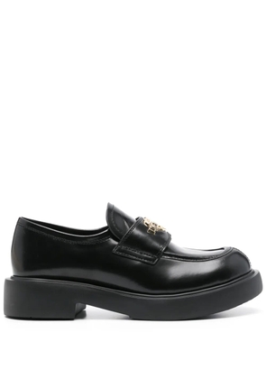 Love Moschino logo-plaque loafers - Black