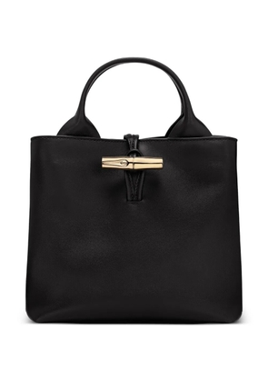 Longchamp small Le Roseau bamboo clasp leather tote bag - Black