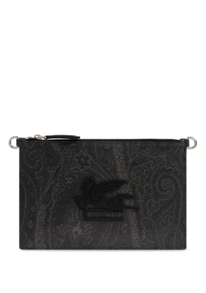 ETRO Pegasu patch clutch bag - Black