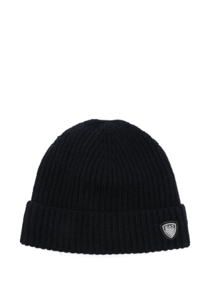 Ea7 Emporio Armani logo-patch beanie hat - Blue