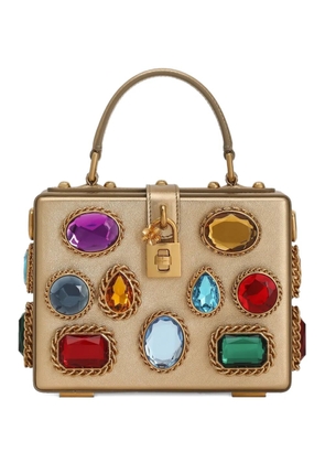 Dolce & Gabbana jewel-embellished box tote bag - Gold