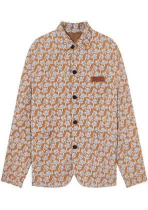 Versace Poppies single-breasted blazer - Brown