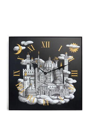 Fornasetti architectural-motif wall clock - Black