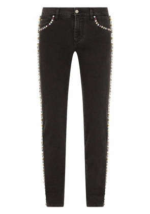 Dolce & Gabbana crystal-embellished skinny jeans - Black