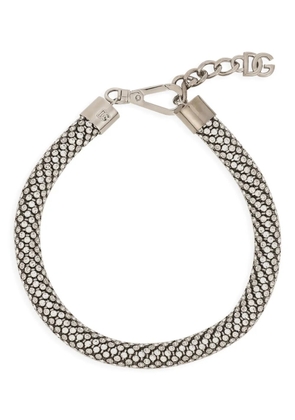 Dolce & Gabbana rhinestone-embellished tubular choker - Silver